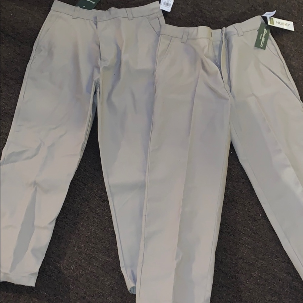 2 Pair Of Khaki School Pants For Grade School Boys